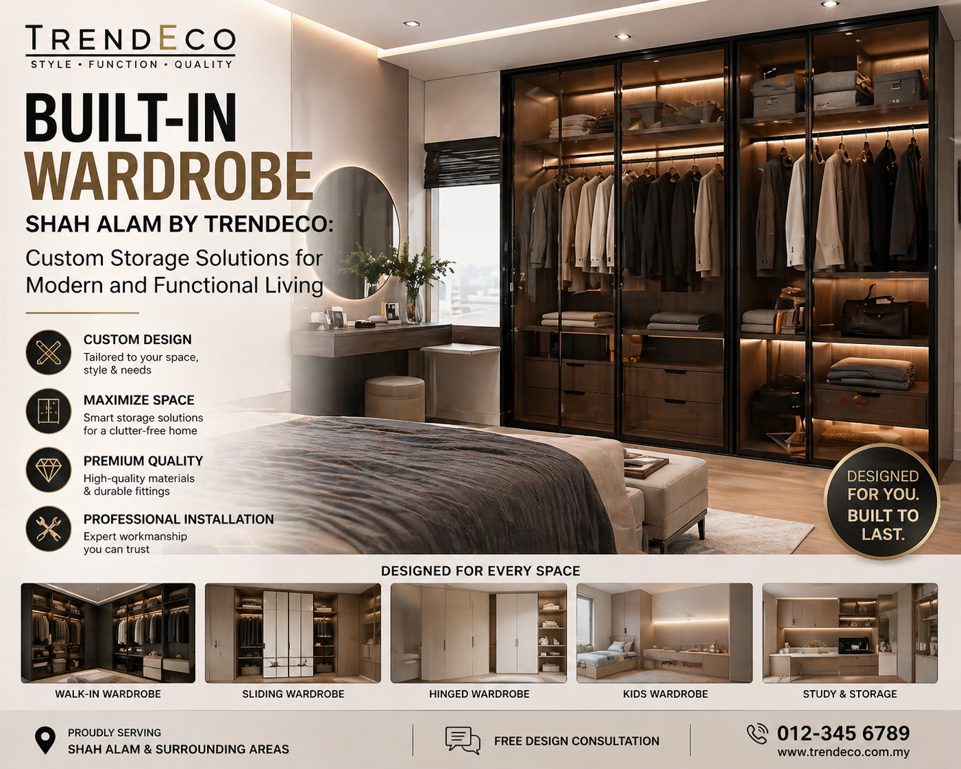 Built-in Wardrobe Shah Alam by Trendeco Custom Storage Solutions for Modern and Functional Living