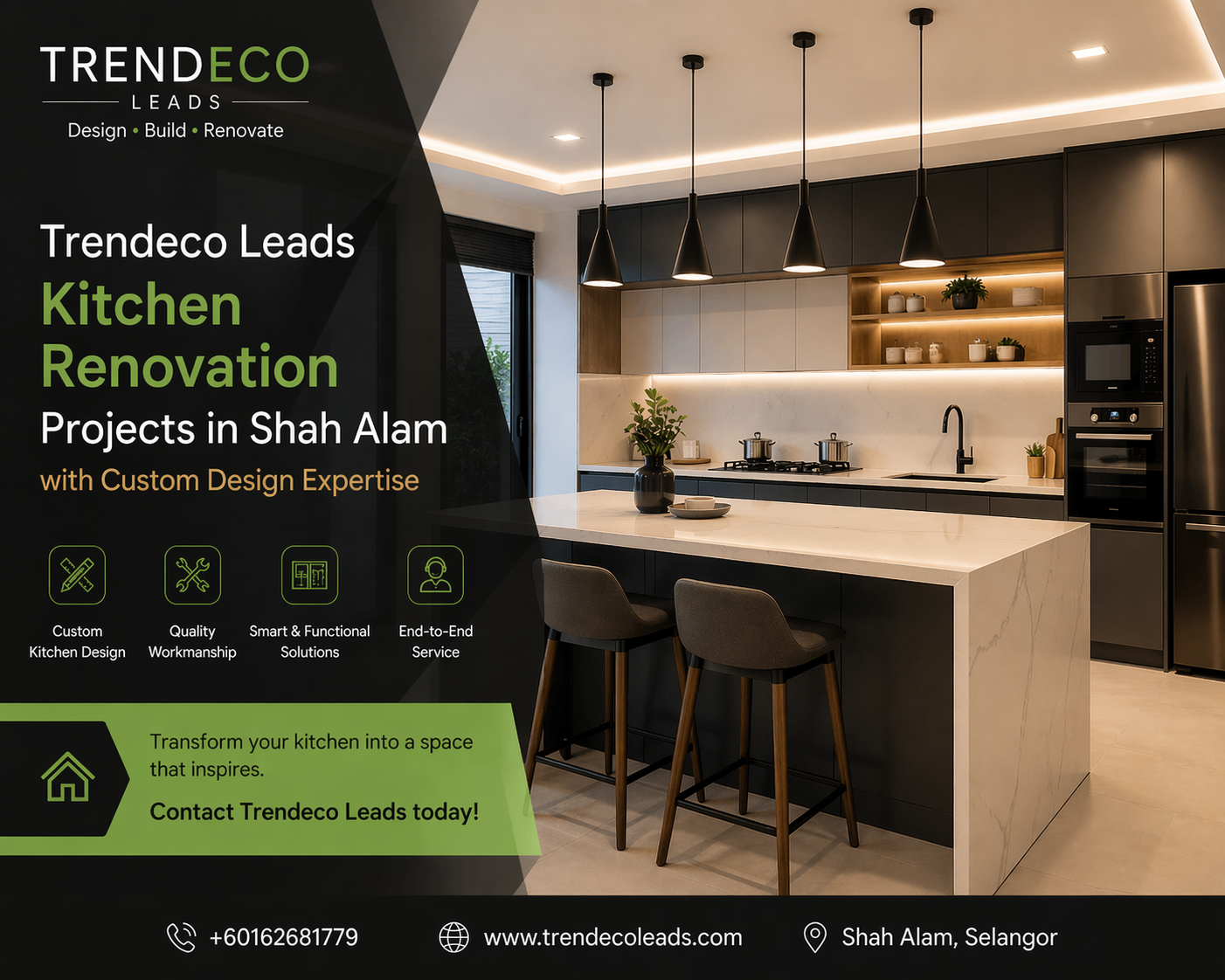 Kitchen Renovation Shah Alam by Trendeco Transforming Modern Homes with Custom Design and Quality Craftsmanship