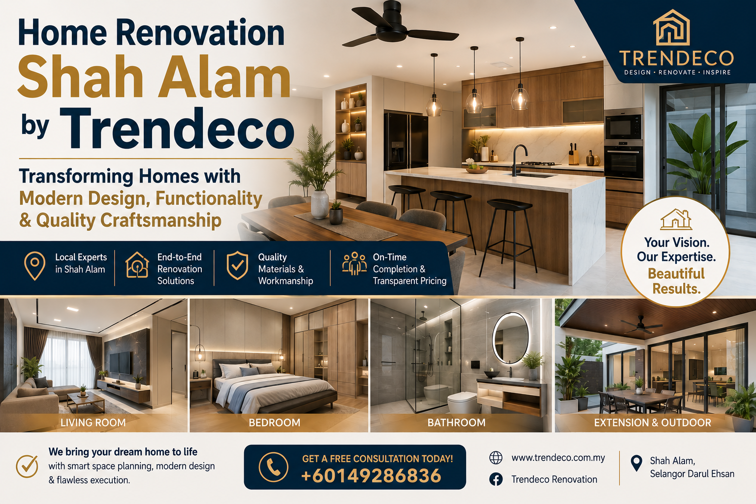Home Renovation Shah Alam by Trendeco Transforming Homes with Modern Design, Functionality & Quality Craftsmanship